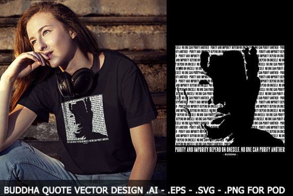 Buddha Quote Motivational Design Vector