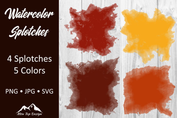 Fall Pumpkin Spice Watercolor Splotches